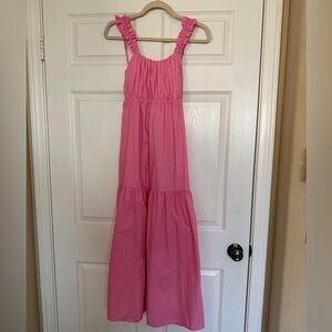Abercrombie & Fitch Hot Pink Ruffled Strap Maxi Dress